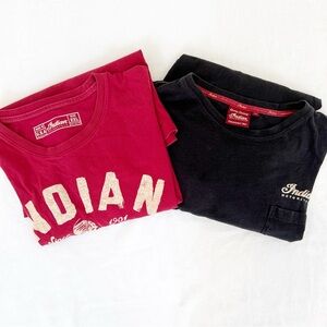 Indian Motorcycle Red & Black Distressed Long Sleeve Shirts 2XL Bundle Grunge